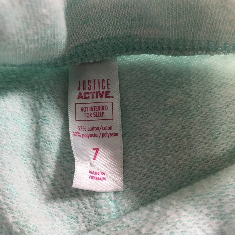 Justice Active Girls Shorts Green/White Size 7 NWOT